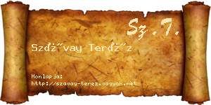 Szávay Teréz névjegykártya